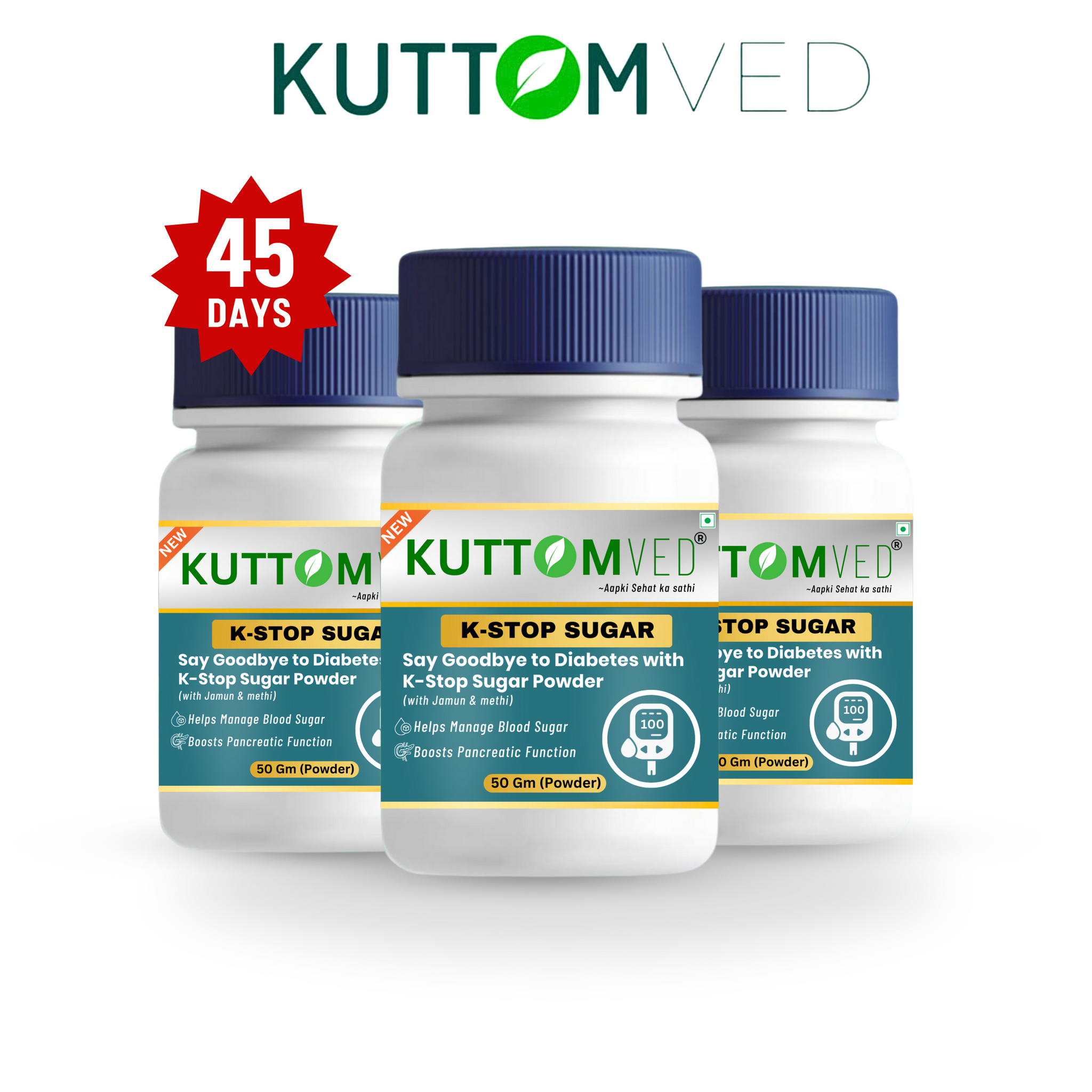 Pack Of 3 | 45 Days Course | Kuttomved Diabetes Care Ayurvedic Powder | Long Relief