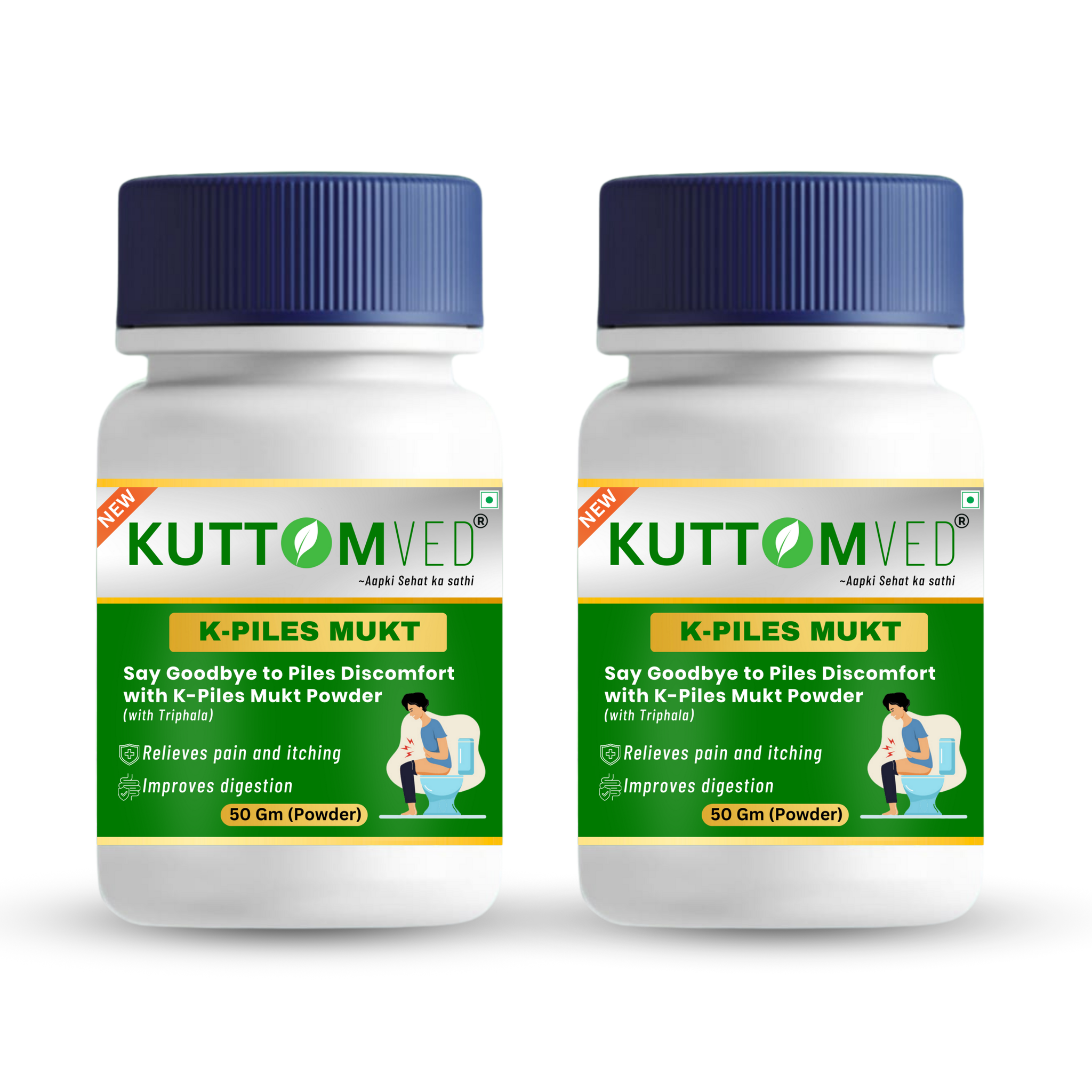 Pack Of 2 | Full 1 Month Course | Piles Care Ayurvedic Powder | K-PILES MUKT